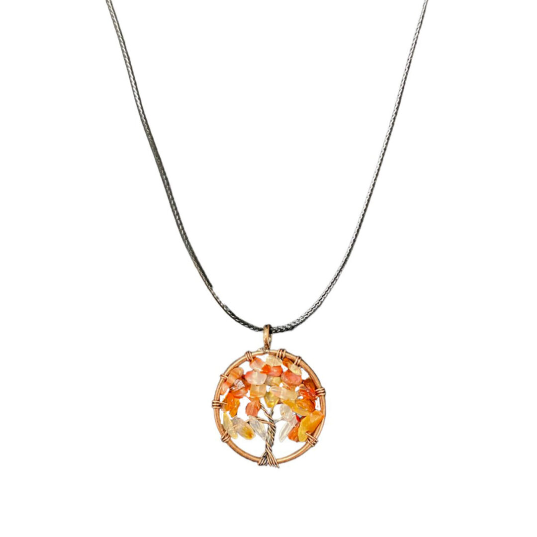 Carnelian Copper Tree of Life Necklace
